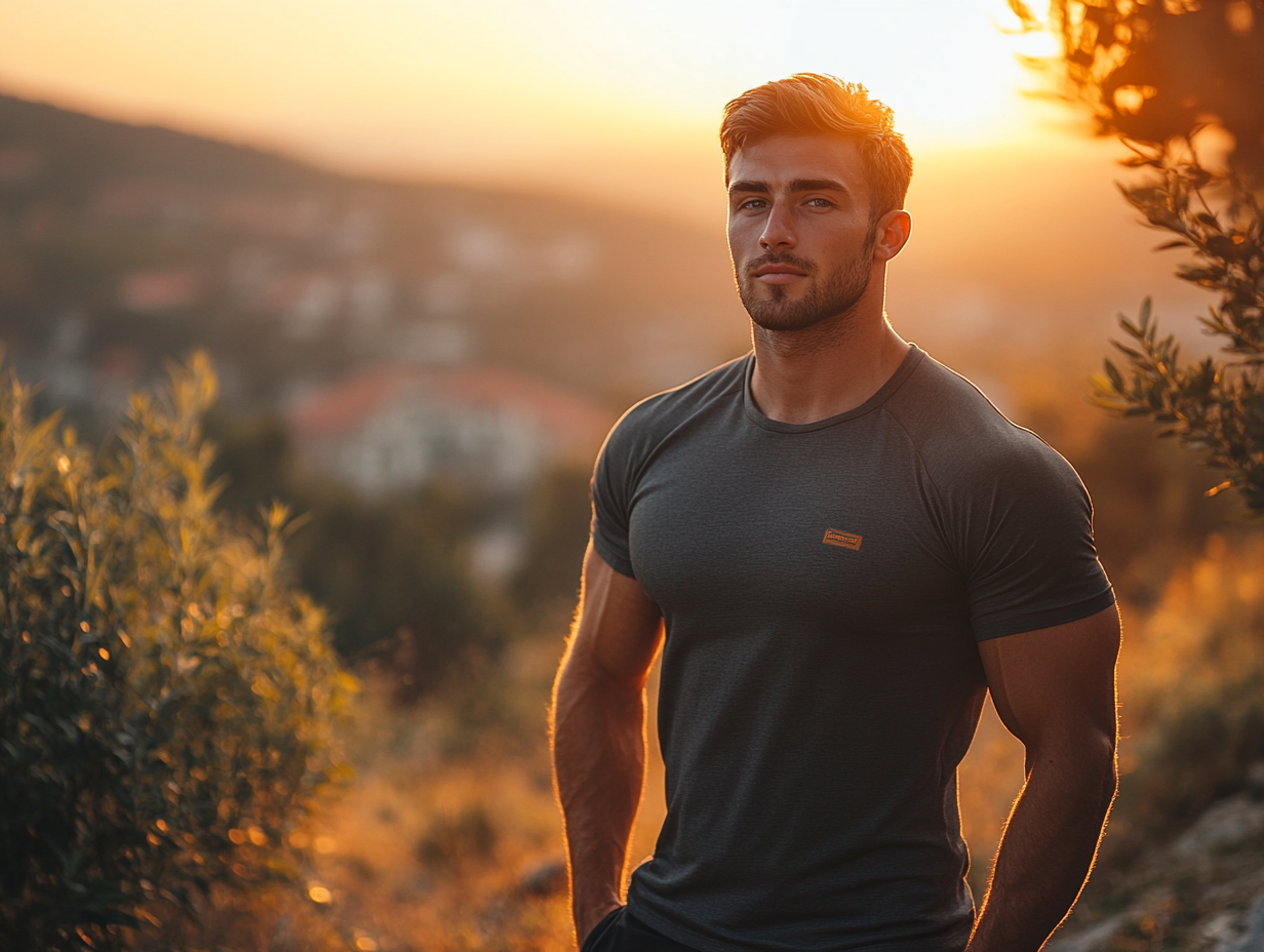 Сильний чоловік у тренуванні