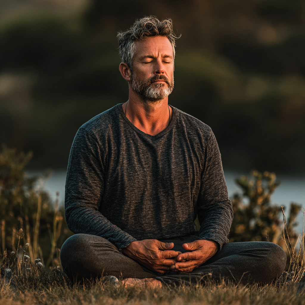 Чоловік у медитації та концентрації